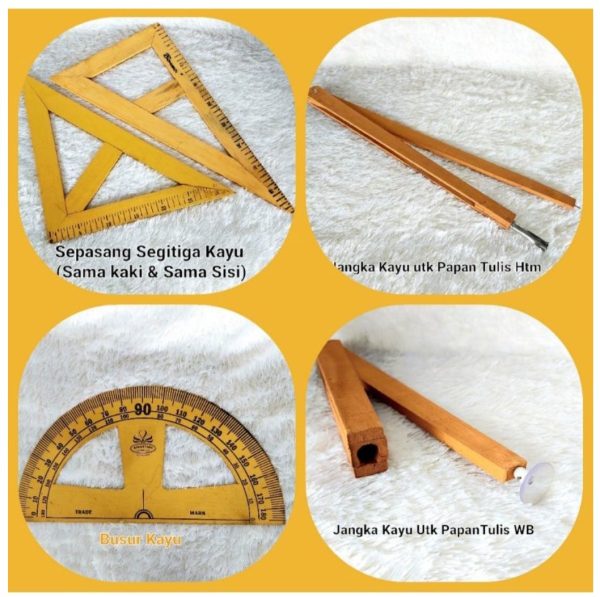 Penggaris Kayu 1 meter/Segitiga/Busur/Jangka Papan White Board/Jangka Papan Blackboard (WA 085730453518)