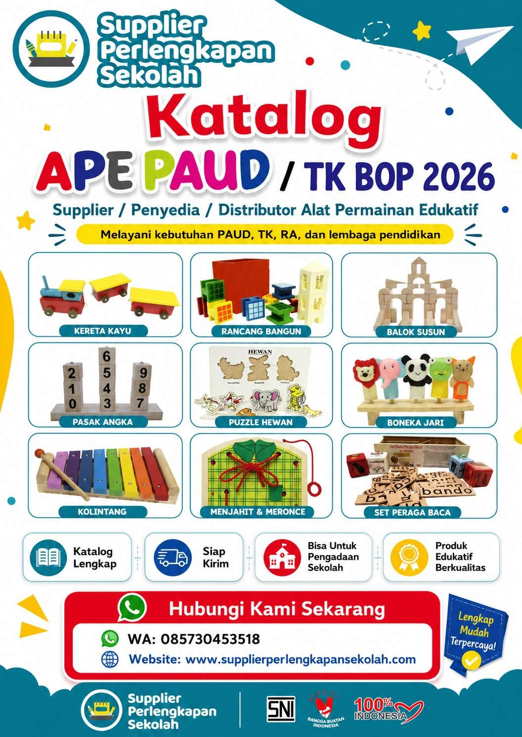 Supplier APE PAUD / TK BOP 2026 | Katalog Alat Permainan Edukatif Lengkap