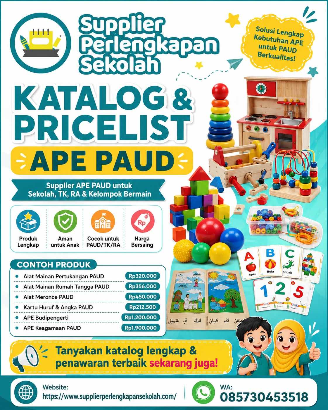 Supplier APE PAUD Lengkap untuk Sekolah, TK, RA & Kelompok Bermain