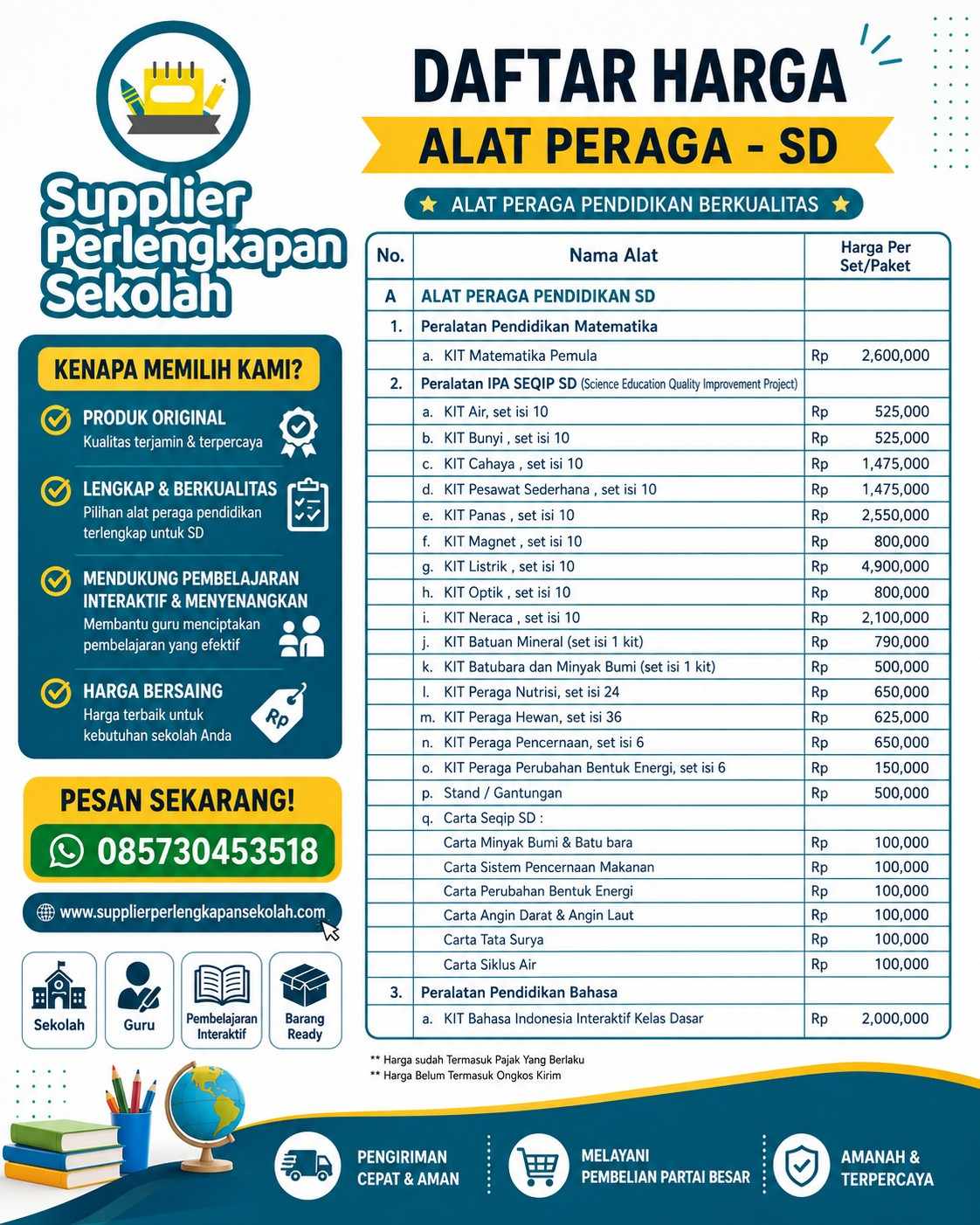 Supplier Alat Peraga Pendidikan SD Lengkap & Berkualitas