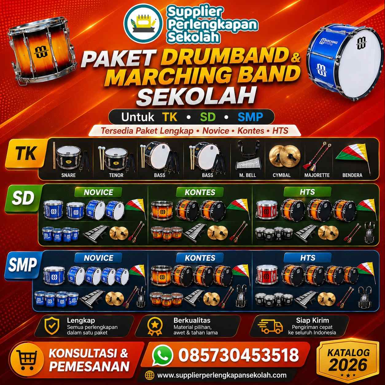 Supplier Drumband Sekolah Lengkap – Siap Kirim ke Seluruh Indonesia