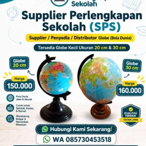 Supplier Globe (Bola Dunia) Sekolah Ukuran 20 cm & 30 cm