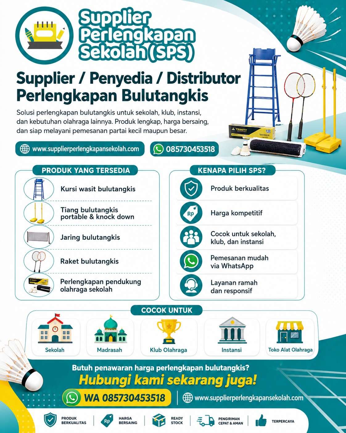 Supplier / Penyedia / Distributor Perlengkapan Bulutangkis