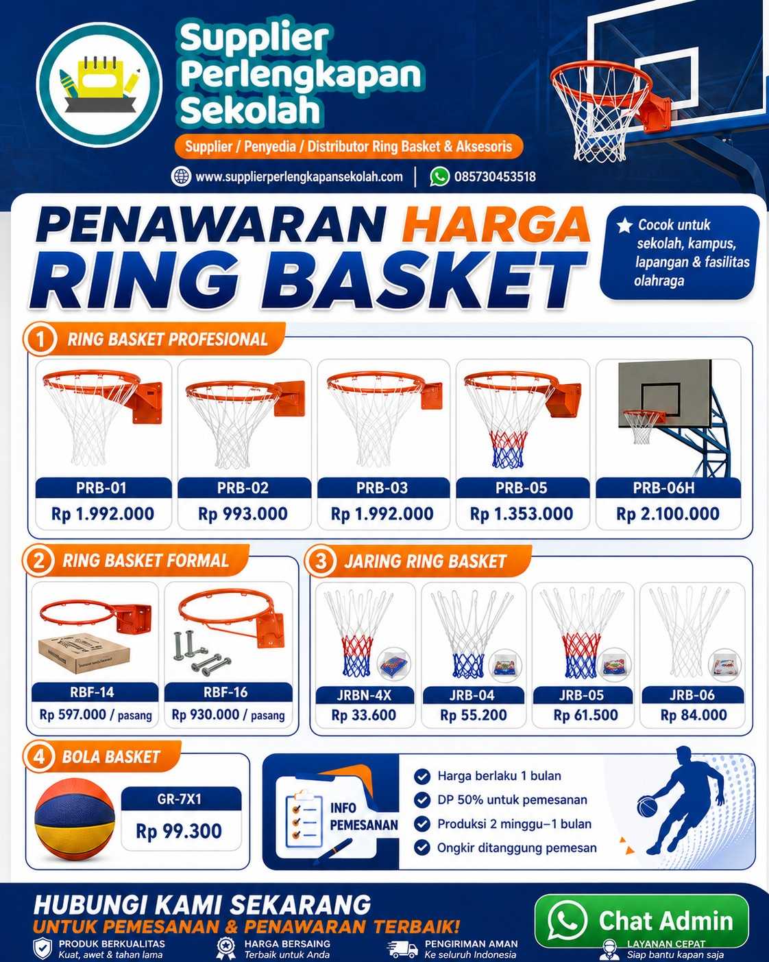 Supplier Ring Basket & Aksesoris Sekolah Terlengkap