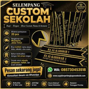 Supplier Selempang Wisuda Custom Sekolah | Bordir Nama & Logo