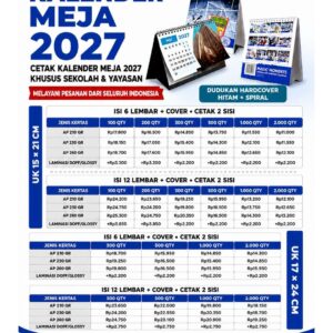 Cetak Kalender Meja 2027 untuk Branding Sekolah dan Yayasan