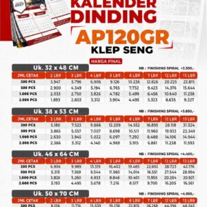 Cetak Kalender Sekolah dan Yayasan 2027 Desain Custom