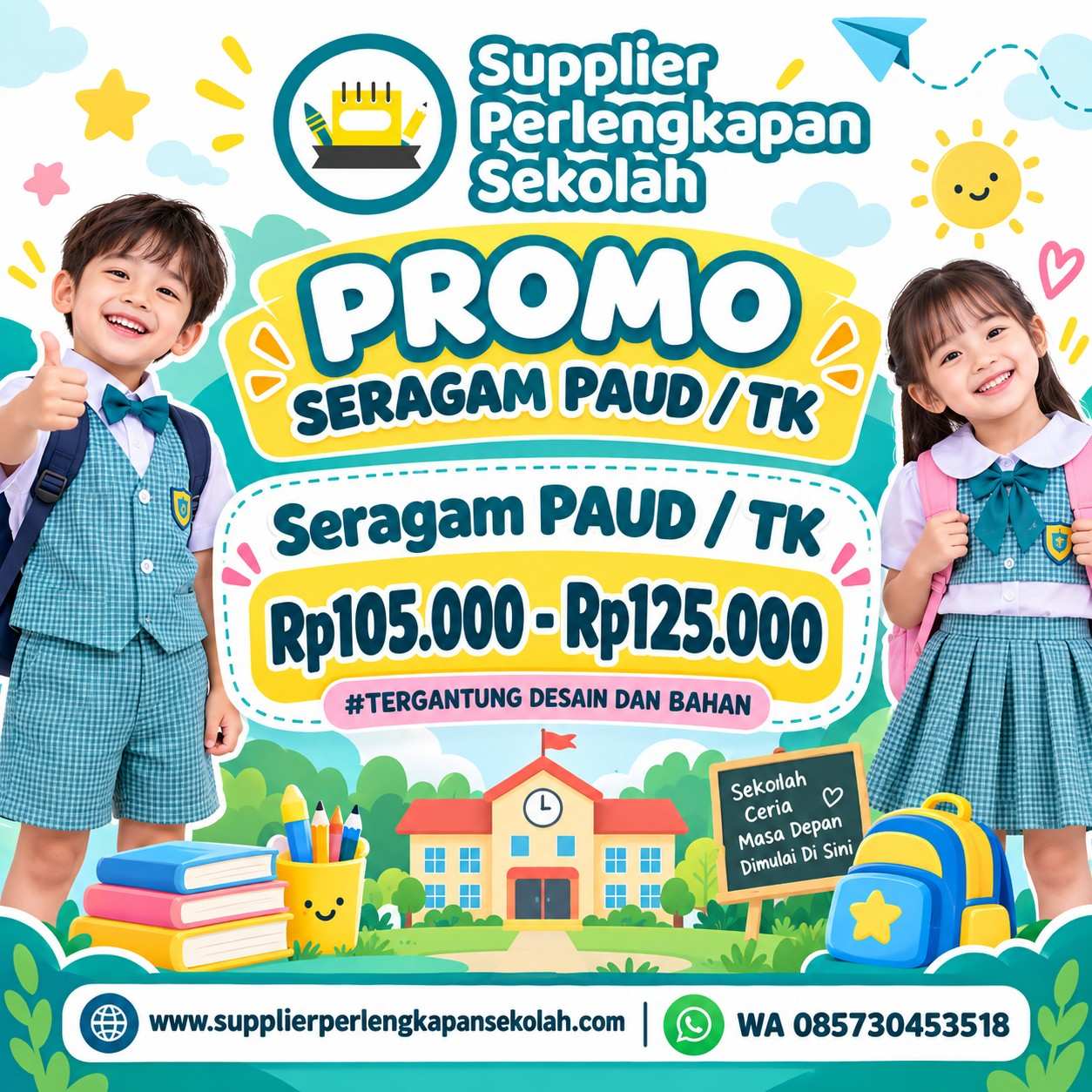 Supplier Seragam PAUD & TK Custom untuk Sekolah Seluruh Indonesia